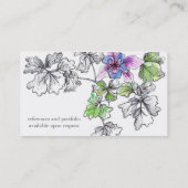 Paarse Lila Columbine Waterverf Bloemen Custom Visitekaartje (Achterkant)