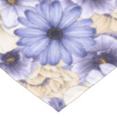 Paarse Lila Crème Bloemen Patroon Tafelkleed (Gekanteld)