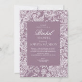 Paarse Lila Elegante Line Art Wildflower Kaart (Voorkant)