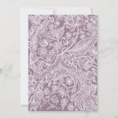 Paarse Lila Elegante Line Art Wildflower Kaart (Achterkant)