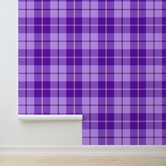 Paarse, Lila en roze Tartan Plaid Behang (Applicatie)