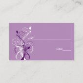 Paarse, Lila en witte Floral Place Cards Plaatskaartje (Achterkant)