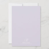 Paarse Lila Floral Baby shower Uitnodiging (Achterkant)