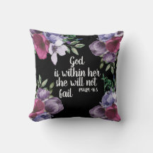 Paarse Lila Floral Black Christelijke God is binne