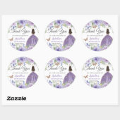 Paarse Lila Floral Butterflies Princess Favor Ronde Sticker (Vel)