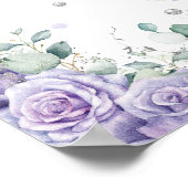 Paarse Lila Floral Cute Koala Arch 1e verjaardag Poster (Hoek)