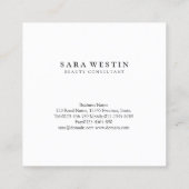 Paarse Lila Floral Monogram Beauty Consultant Vierkante Visitekaartje (Achterkant)