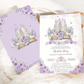 Paarse Lila Floral Princess Castle Storybook Kaart