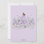 Paarse Lila Floral Quinceañera 15e XV Verjaardag Save The Date (Achterkant)