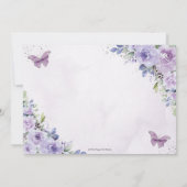 Paarse Lila Floral Quinceañera Sweet Sixteen Save The Date (Achterkant)