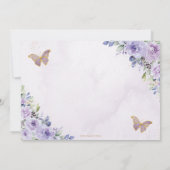 Paarse Lila Floral Quinceañera Sweet Sixteen Save The Date (Achterkant)