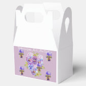 Paarse Lila Floral Wedding Cake Favor Boxes Bedankdoosjes (Geopend)