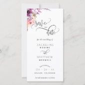 Paarse Lila Floral Wedding Save the Date Bladwijze (Voorkant)