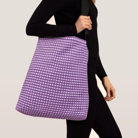 " PAARSE LILA GINGHAM-CONTROLES" CROSSBODY TAS (Dichtbij)