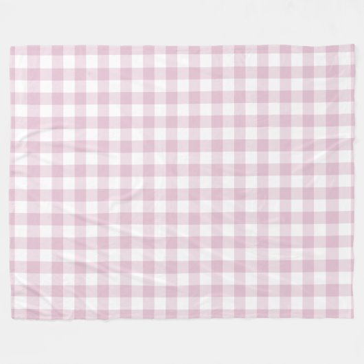Paarse Lila Gingham Patroon Fleece Deken (Voorkant (Horizontaal))