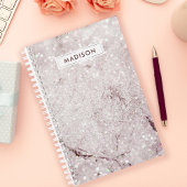 Paarse Lila Glitter Marmer Gepersonaliseerde Zaken Planner