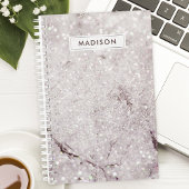 Paarse Lila Glitter Marmer Gepersonaliseerde Zaken Planner