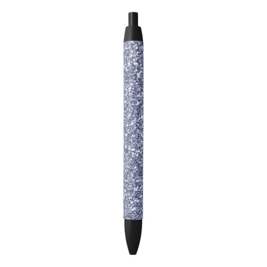 Paarse Lila glitter Zwarte Inkt Pen (Voorkant Verticaal)