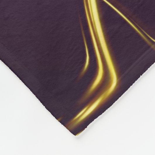 paarse, lila, gouden, gouden, blokjes, abstract; fleece deken (Hoek)