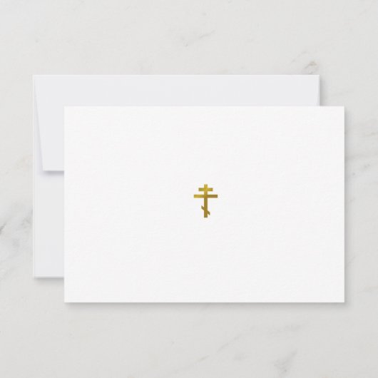 Paarse Lila gouden marmeren orthodoxe doop Bedankkaart (Achterkant)