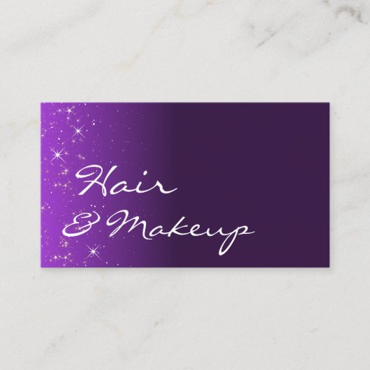 Paarse Lila Gradient Glitter Stars Elegant Modern Visitekaartje (Voorkant)