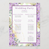 Paarse Lila huwelijksprogramma Programmakaart (Achterkant)
