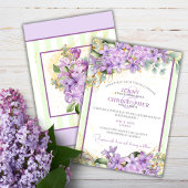Paarse Lila huwelijksuitnodiging Kaart
