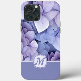 Paarse Lila  Hydrangea Monogram Case-Mate iPhone Case