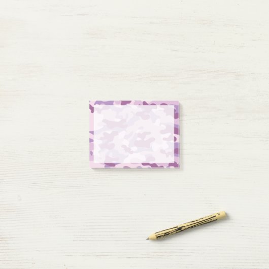 Paarse Lila kleur camouflagepatroon Post-it® Notes (Op bureau)