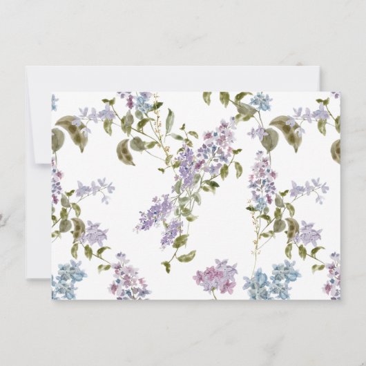 Paarse Lila Krans en Foto | doop Bedankkaart (Achterkant)