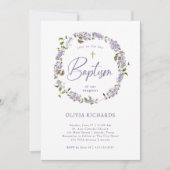  Paarse Lila Krans en Foto | doop Kaart (Voorkant)