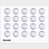 Paarse Lila Kroonbloem Quinceanera Ronde Sticker (Vel)