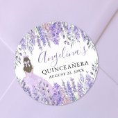 Paarse Lila Kroonbloem Quinceanera Ronde Sticker