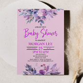 Paarse Lila Lavendel Violet Plum Baby shower Kaart