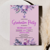 Paarse Lila Lavendel Violet Plum Graduation Party Kaart