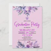 Paarse Lila Lavendel Violet Plum Graduation Party Kaart (Voorkant)