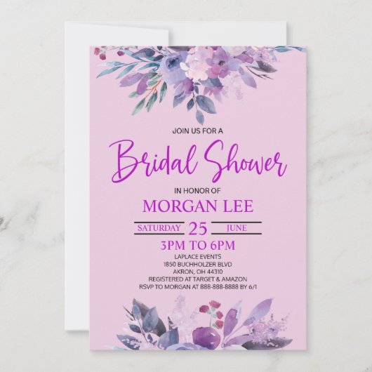 Paarse Lila Lavendel Violet Plum Vrijgezellenfeest Kaart (Voorkant)