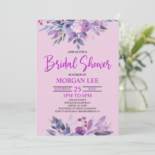 Paarse Lila Lavendel Violet Plum Vrijgezellenfeest Kaart (Staand voorkant)