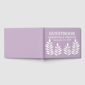 Paarse Lila lavender Modern Floral Wedding Gastenboek (Volledig)