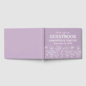 Paarse Lila lavender Modern Floral Wedding Gastenboek (Volledig)