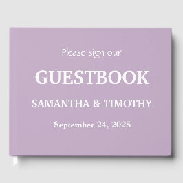 Paarse Lila lavender Modern minimalist Weddenschap Gastenboek