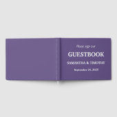 Paarse Lila lavender Modern minimalist Weddenschap Gastenboek (Volledig)