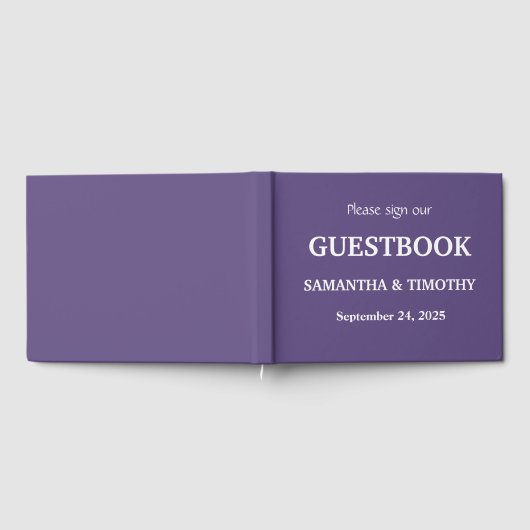 Paarse Lila lavender Modern minimalist Weddenschap Gastenboek (Volledig)