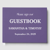 Paarse Lila lavender Modern minimalist Weddenschap Gastenboek (Voorkant)