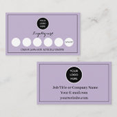 Paarse Lila Logo Modern Business Reward Punch Klantenkaartje (Voorkant / Achterkant)