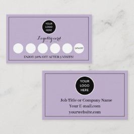 Paarse Lila Logo Modern Business Reward Punch Klantenkaartje
