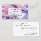 Paarse Lila luxe shimmer stof Visitekaartje (Voorkant / Achterkant)