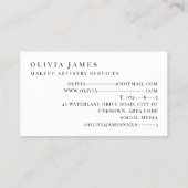 Paarse Lila luxe shimmer stof Visitekaartje (Achterkant)