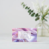 Paarse Lila luxe shimmer stof Visitekaartje (Staand voorkant)