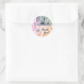 Paarse Lila marmer Elegant Calligrafie Dank u wel Ronde Sticker (Tas)